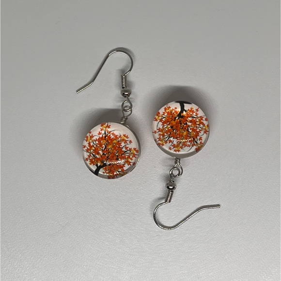 🔥BOGO Orange Tree Of Life Dangle Earrings - Picture 3 of 5